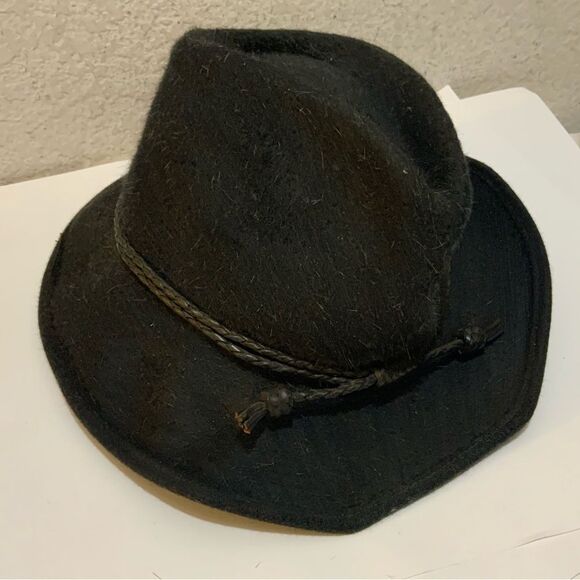 Eric Javits Western Cowboy Felt Hat Leather Trim - Picture 4 of 11